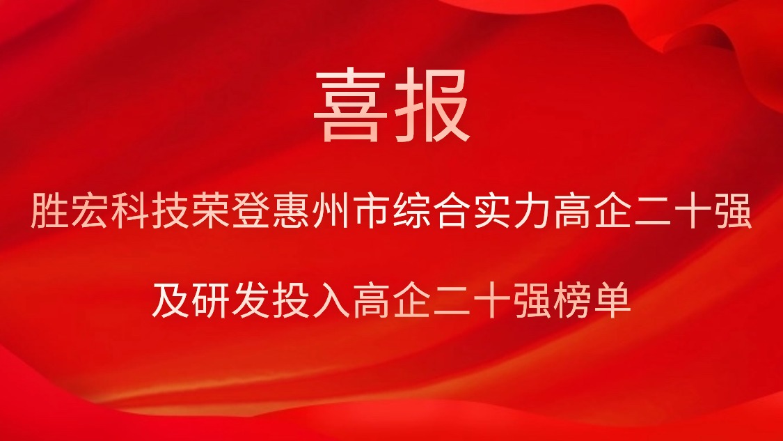 公海彩船科技荣登惠州市综合实力高企二十强及研发投入高企二十强榜单